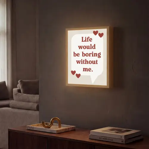 Quote - Tekstballon - Hartjes Light Box met batterij (Wandlamp) middel -sfeer1
