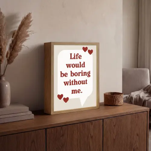 Quote - Tekstballon - Hartjes Light Box met batterij (Wandlamp) middel -sfeer2