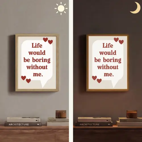 Quote - Tekstballon - Hartjes Light Box met batterij (Wandlamp) middel -sfeer3