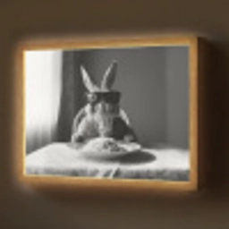 Konijn - Bunny - Zonnebril - Tafelkleed - Pasta - Schattig Light Box met batterij (Wandlamp) middel -z3d_website