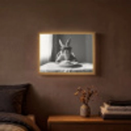 Konijn - Bunny - Zonnebril - Tafelkleed - Pasta - Schattig Light Box met batterij (Wandlamp) middel -sfeer4