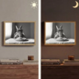 Konijn - Bunny - Zonnebril - Tafelkleed - Pasta - Schattig Light Box met batterij (Wandlamp) middel -sfeer3