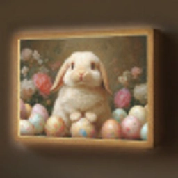 Konijn - Paaseieren - Stilleven Light Box met batterij (Wandlamp) middel -z3d_website
