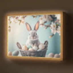 Konijn - Eieren - Mand Light Box met batterij (Wandlamp) middel -z3d_website