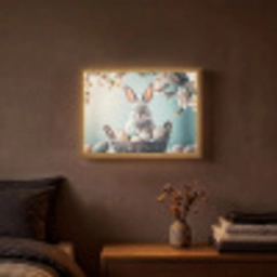 Konijn - Eieren - Mand Light Box met batterij (Wandlamp) middel -sfeer4
