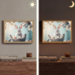 Konijn - Eieren - Mand Light Box met batterij (Wandlamp) middel -sfeer3