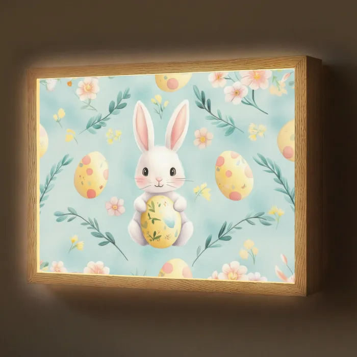 Konijn - Eieren - Takjes Light Box met batterij (Wandlamp) middel -z3d_website
