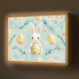Konijn - Eieren - Takjes Light Box met batterij (Wandlamp) middel -z3d_website