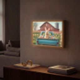 Konijn - Boerderij - Eieren Light Box met batterij (Wandlamp) middel -sfeer1