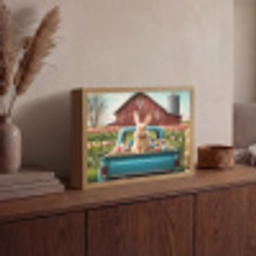 Konijn - Boerderij - Eieren Light Box met batterij (Wandlamp) middel -sfeer2