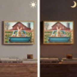 Konijn - Boerderij - Eieren Light Box met batterij (Wandlamp) middel -sfeer3