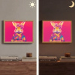 Konijn - Bloemen - Kleurrijk - Kimono Light Box met batterij (Wandlamp) middel -sfeer3