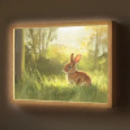 Konijn - Zonlicht - Bos Light Box met batterij (Wandlamp) middel -z3d_website