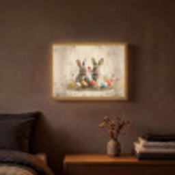 Konijnen - Bloemen - Eieren Light Box met batterij (Wandlamp) middel -sfeer4