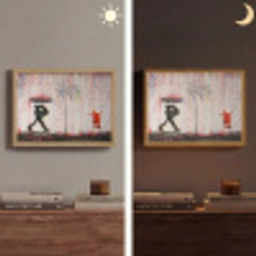 Regen - Graffiti - Man - Banksy Style Light Box met batterij (Wandlamp) middel -sfeer3