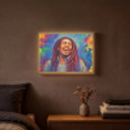 Regenboogkleuren - Man - schilderij Light Box met batterij (Wandlamp) middel -sfeer4