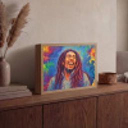 Regenboogkleuren - Man - schilderij Light Box met batterij (Wandlamp) middel -sfeer2