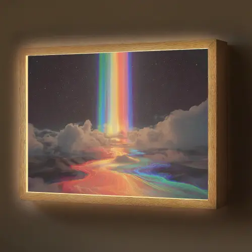 Regenboog - Verticaal - Sterrenhemel - Wolken Light Box met batterij (Wandlamp) middel -z3d_website