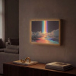 Regenboog - Verticaal - Sterrenhemel - Wolken Light Box met batterij (Wandlamp) middel -sfeer1