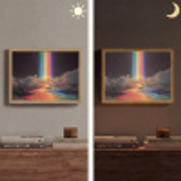 Regenboog - Verticaal - Sterrenhemel - Wolken Light Box met batterij (Wandlamp) middel -sfeer3