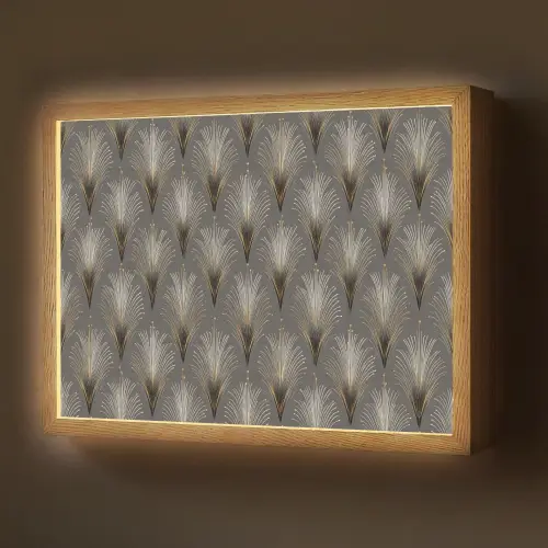 Waaierstralen - Goud - Antraciet Light Box met batterij (Wandlamp) middel 907 -z3d_website