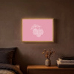 Frambozen - Steel - Getekend - Roze Light Box met batterij (Wandlamp) middel -sfeer4