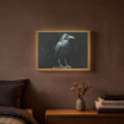 Raaf - Vogels - Zwart Light Box met batterij (Wandlamp) middel -sfeer4