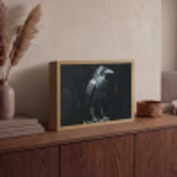 Raaf - Vogels - Zwart Light Box met batterij (Wandlamp) middel -sfeer2