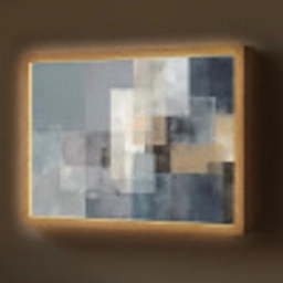 Rechthoeken - Abstract - Blauw Light Box met batterij (Wandlamp) middel -z3d_website