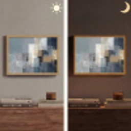 Rechthoeken - Abstract - Blauw Light Box met batterij (Wandlamp) middel -sfeer3