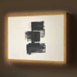 Rechthoeken - Penseelstreken - Abstract - Zwart Light Box met batterij (Wandlamp) middel -z3d_website