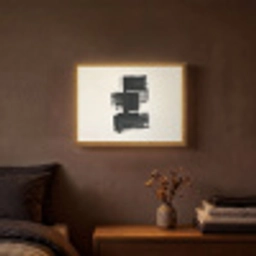 Rechthoeken - Penseelstreken - Abstract - Zwart Light Box met batterij (Wandlamp) middel -sfeer4