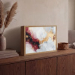 Rood - Abstract - Goud - Modern Light Box met batterij (Wandlamp) middel -sfeer2
