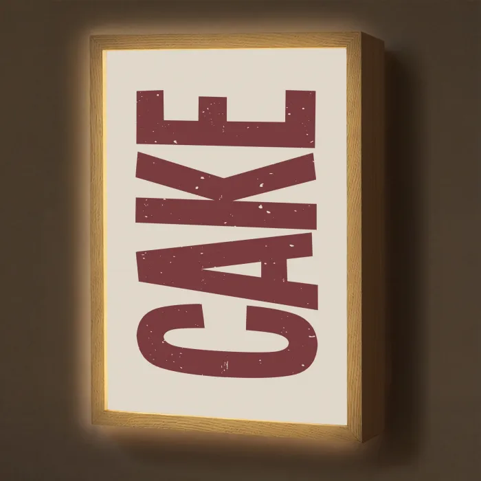 Red - Cake - Decoratie - Eten Light Box met batterij (Wandlamp) middel -z3d_website