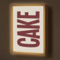 Red - Cake - Decoratie - Eten Light Box met batterij (Wandlamp) middel -z3d_website