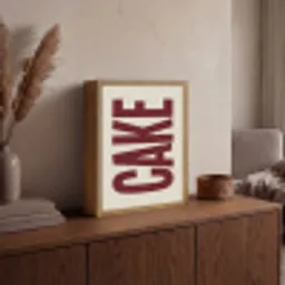Red - Cake - Decoratie - Eten Light Box met batterij (Wandlamp) middel -sfeer2