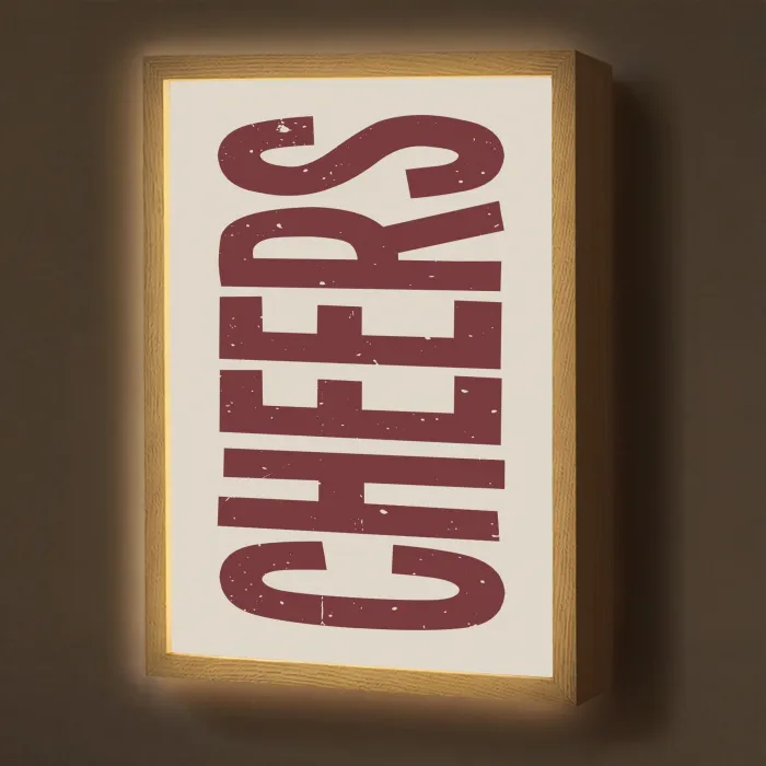 Red - Cheers - Decoratie - Beige Light Box met batterij (Wandlamp) middel -z3d_website