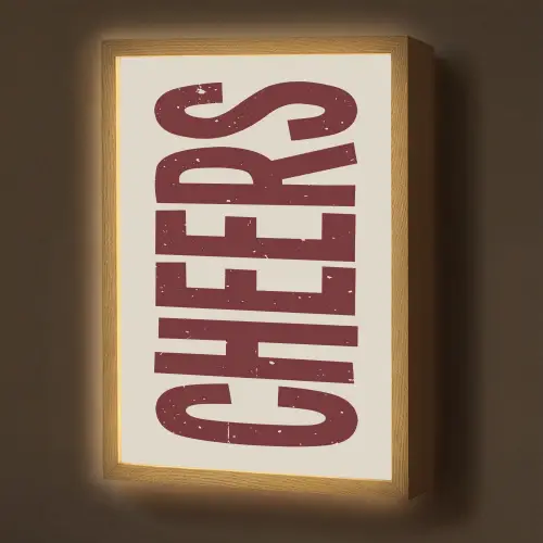 Red - Cheers - Decoratie - Beige Light Box met batterij (Wandlamp) middel -z3d_website
