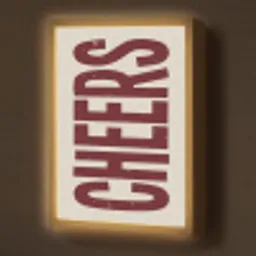 Red - Cheers - Decoratie - Beige Light Box met batterij (Wandlamp) middel -z3d_website