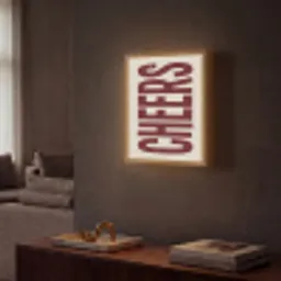 Red - Cheers - Decoratie - Beige Light Box met batterij (Wandlamp) middel -sfeer1