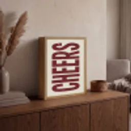 Red - Cheers - Decoratie - Beige Light Box met batterij (Wandlamp) middel -sfeer2