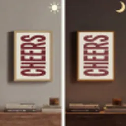 Red - Cheers - Decoratie - Beige Light Box met batterij (Wandlamp) middel -sfeer3