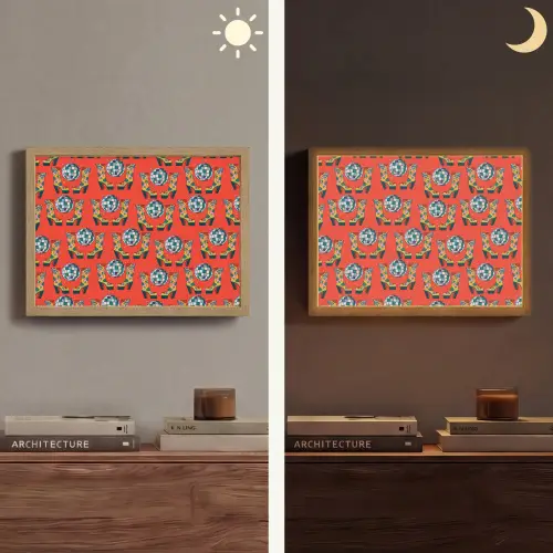 Rood - Disco - Patroon Light Box met batterij (Wandlamp) middel 907 -sfeer3