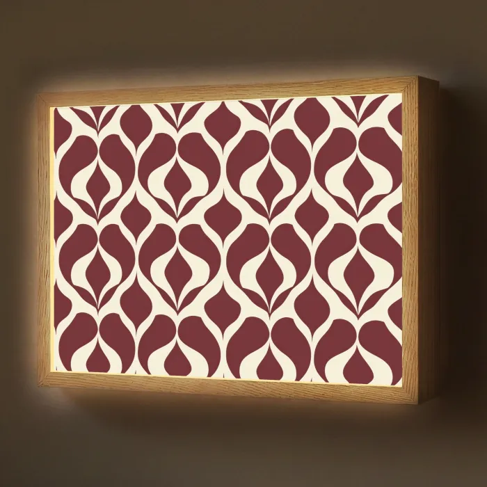 Rood - Druppelpatroon - Grafisch Light Box met batterij (Wandlamp) middel 907 -z3d_website