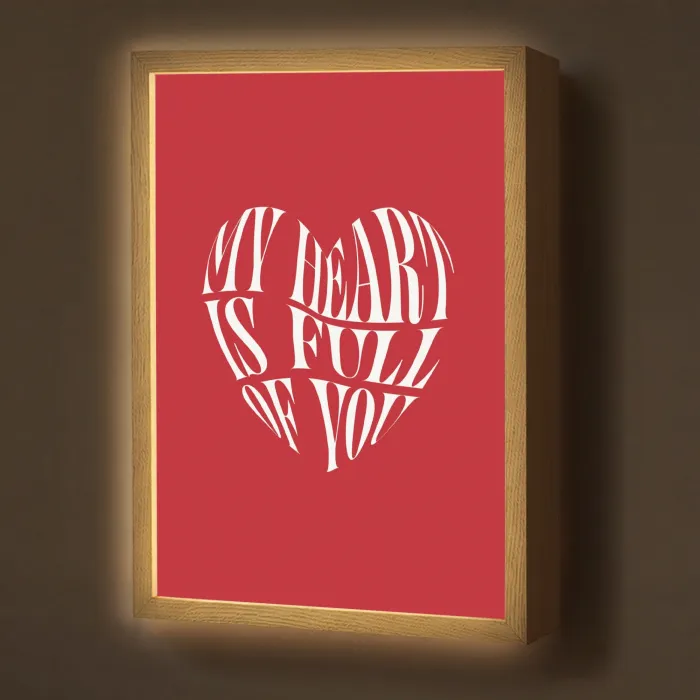 Rood - Hart- Tekst - Valentijn Light Box met batterij (Wandlamp) middel -z3d_website