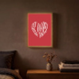 Rood - Hart- Tekst - Valentijn Light Box met batterij (Wandlamp) middel -sfeer4