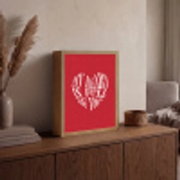 Rood - Hart- Tekst - Valentijn Light Box met batterij (Wandlamp) middel -sfeer2