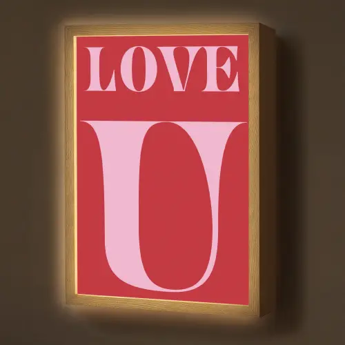 Rood - Love - Valentijn - Roze Light Box met batterij (Wandlamp) middel -z3d_website