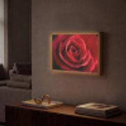 Rood - Roos - Romantisch Light Box met batterij (Wandlamp) middel -sfeer1