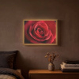 Rood - Roos - Romantisch Light Box met batterij (Wandlamp) middel -sfeer4